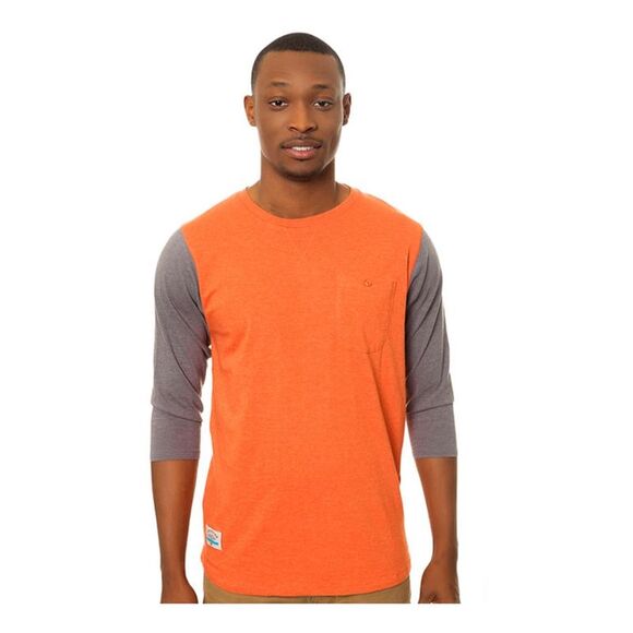 Fourstar Clothing Mens The Malto Baseball Basic T-Shirt, Orange, NWT - Picture 1 of 1